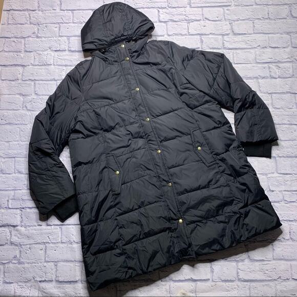 NEW J.Crew Factory Puffer Jacket in Black - Picture 1 of 9